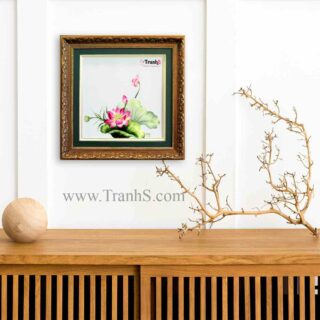 Tranh Thêu Tay Hoa Sen Tranh cao cấp Tranh thêu hoa cỏ