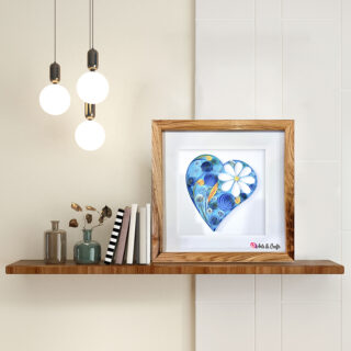 Tranh Giấy Xoắn Trái Tim Xanh Tranh giấy xoắn 9ArtsCrafts