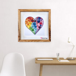 Tranh Giấy Xoắn Trái Tim Đa Sắc Tranh giấy xoắn 9ArtsCrafts