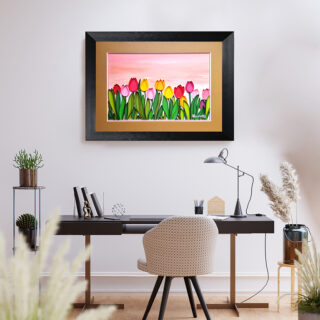 Tranh Giấy Xoắn Hoa Tulip Tranh giấy xoắn 9ArtsCrafts