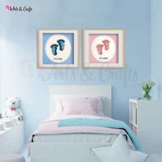 Combo 2 Tranh Bàn Chân Em Bé Tranh giấy xoắn 9ArtsCrafts