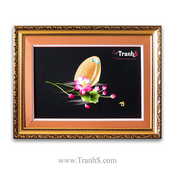 tranhS-M3-2 Quà tặng Tranh thêu tay hoa sen cao cấp Sản xuất  tranhS-M3-2 Quà tặng Tranh thêu tay hoa sen cao cấp Sản xuất