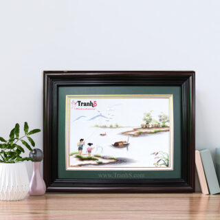 Tranh Thêu Tay Cánh Diều Tuổi Thơ Tranh cao cấp tranh cánh diều tuổi thơ