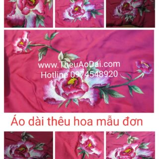 Áo dài thêu tay hoa mẫu đơn đẹp Áo dài thêu tay áo dài thêu hoa