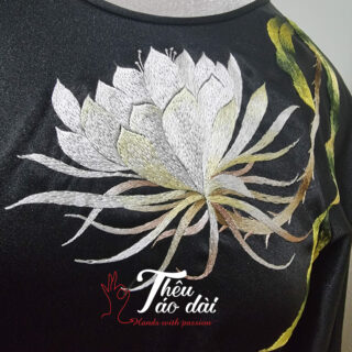Áo dài thêu tay hoa quỳnh Áo dài thêu tay áo dài thêu hoa