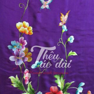 Áo dài thêu tay hoa và bướm Áo dài thêu tay áo dài thêu hoa