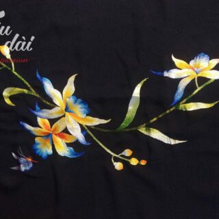 Áo dài thêu tay hoa lan và bướm Áo dài thêu tay áo dài thêu hoa