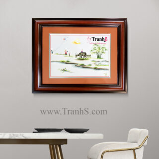 Tranh Thêu Tay Ra Đồng Tranh cao cấp tranh thêu tay
