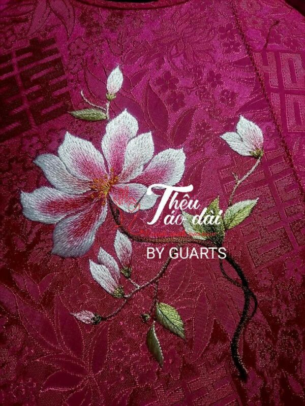 Áo dài thêu tay hoa mộc lan Áo dài thêu tay 4